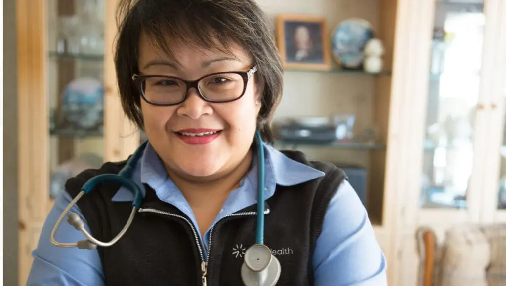 A VNS Health behavioral health nurse on a home visit.