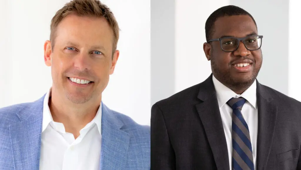 headshots of Dan Savitt and Keith Patterson