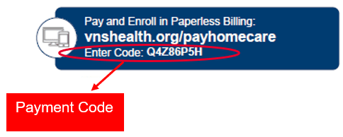 payment code on VNS Health bill