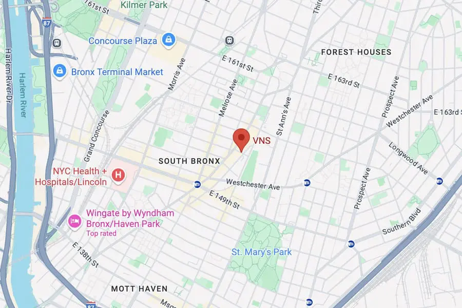 South Bronx CCBHC location on map.