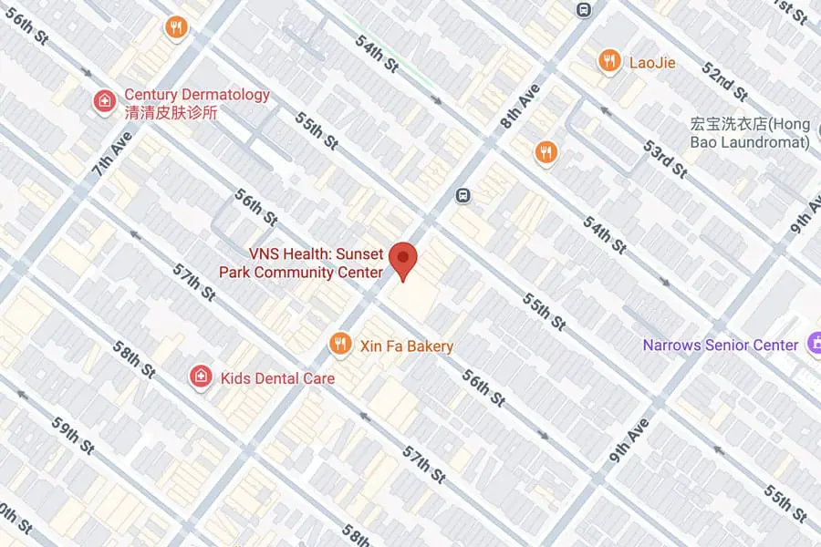 Sunset Park Community Center location on map.