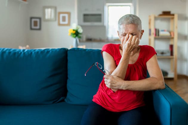 woman with headache