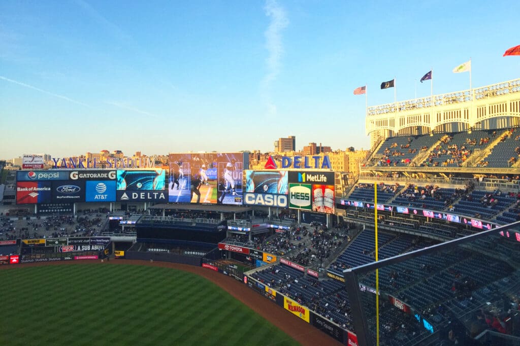 overhead shot of yankee stadium