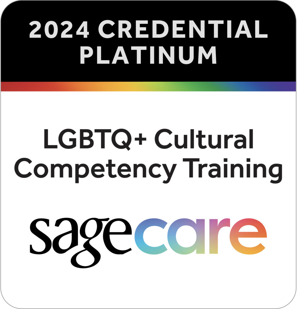 sagecare 2024 platinum credentials for LGBTQ+ Cultural Competency Training